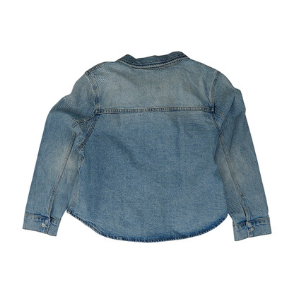 Blue Solid Denim Jacket