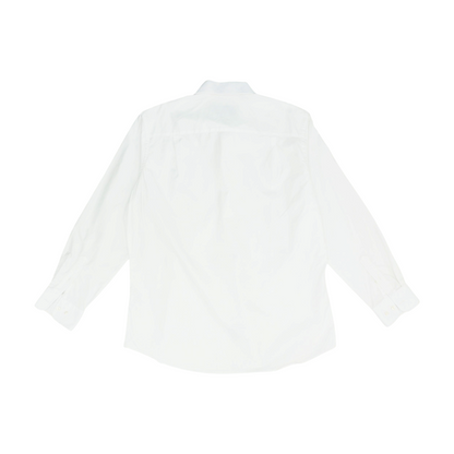 White Solid Long Sleeve Button Down