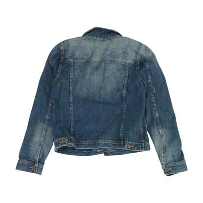 Blue Solid Denim Jacket