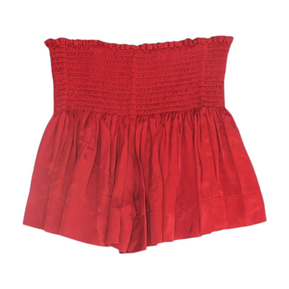 Red Solid Chino Shorts