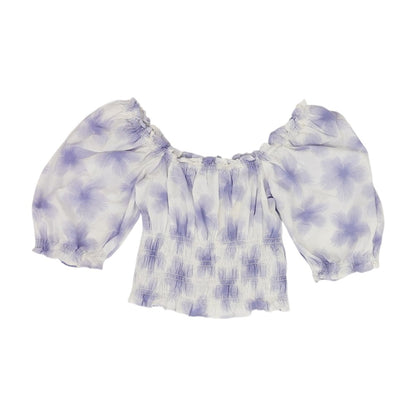 White Abstract Blouse