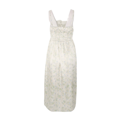 White Floral Midi Dress