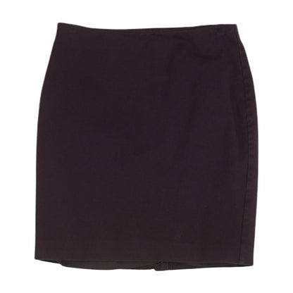 Purple Solid Midi Skirt
