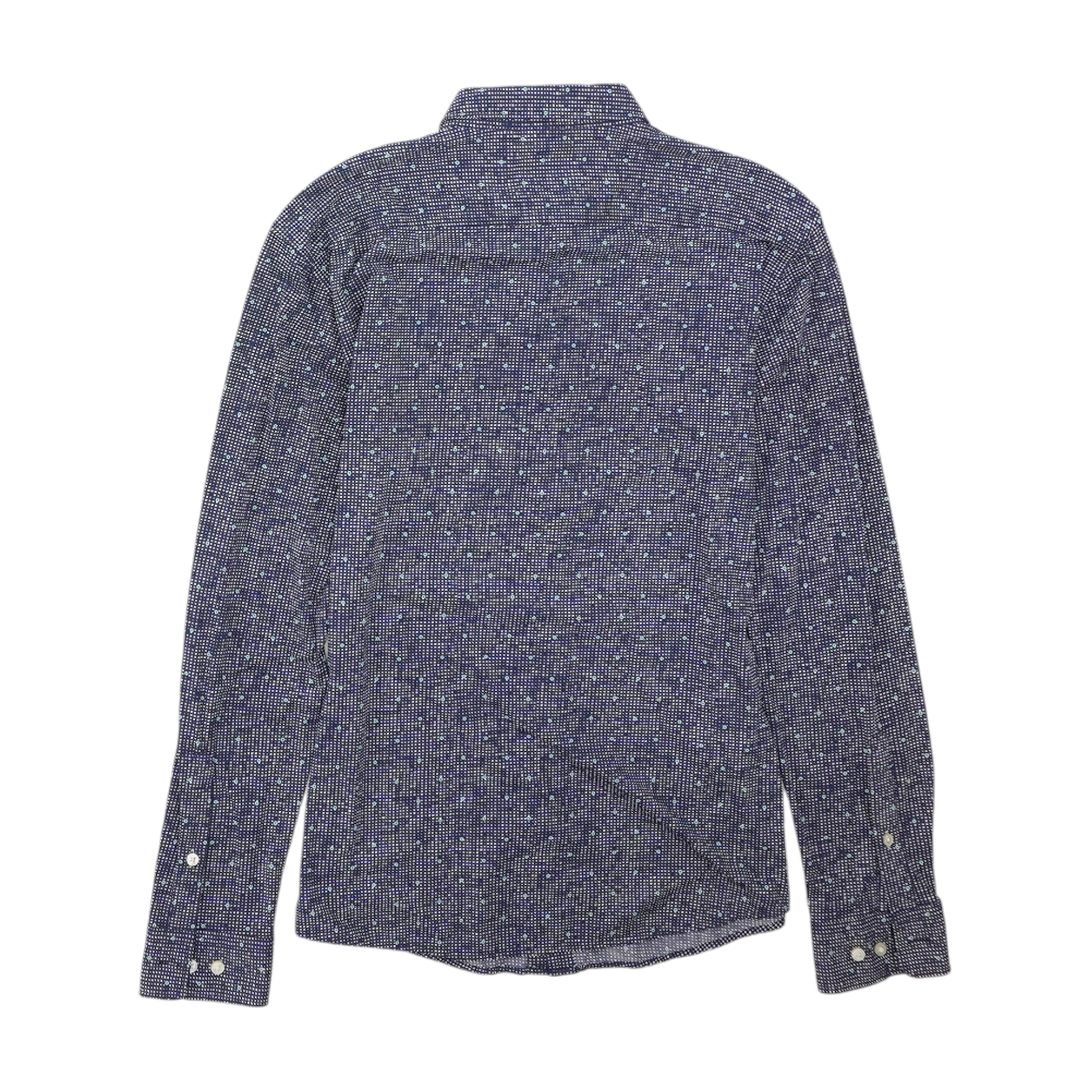 Navy Polka Dot Long Sleeve Button Down