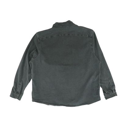 Black Solid Long Sleeve Button Down