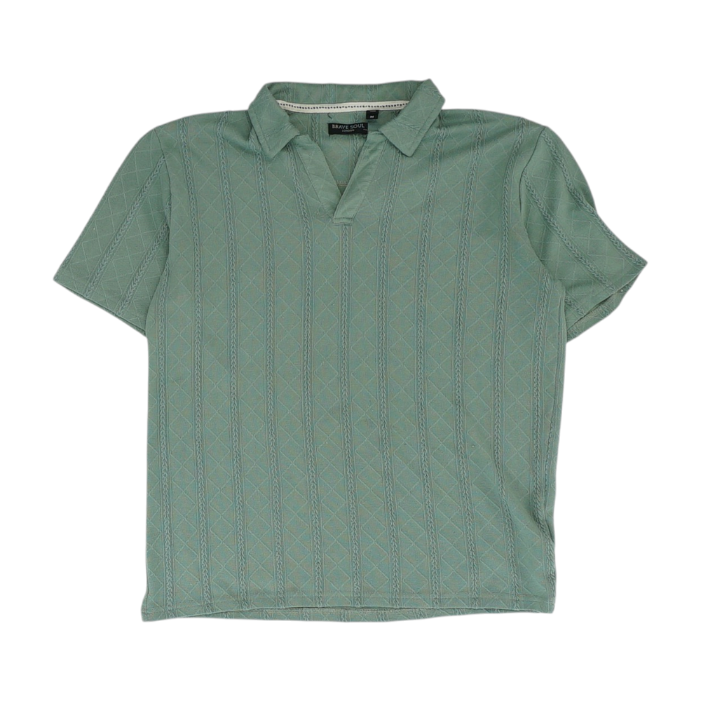 Green Solid Short Sleeve Polo