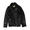 Black Plus Size Solid Leather Jacket