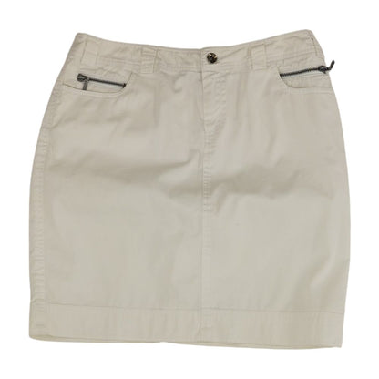 White Solid Midi Skirt