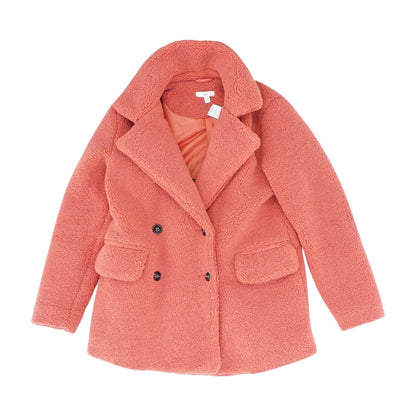 Pink Solid Fur Coat