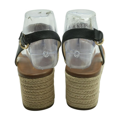 Black Wedged Sandals