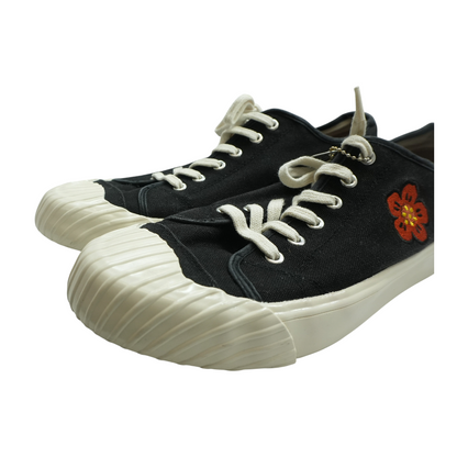 Black Canvas Boke Flower Low Top Sneakers