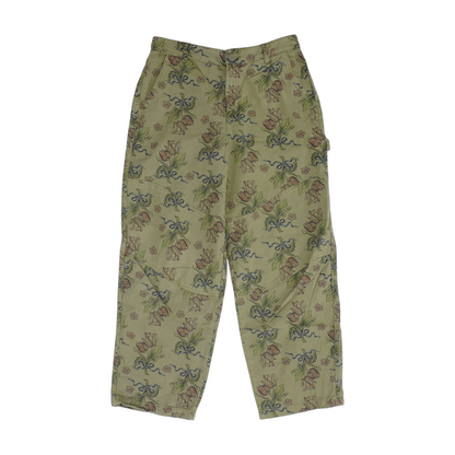 Green Floral Wide Leg Jeans