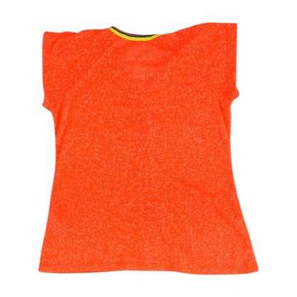 Neon Orange Misc Short Sleeve Blouse