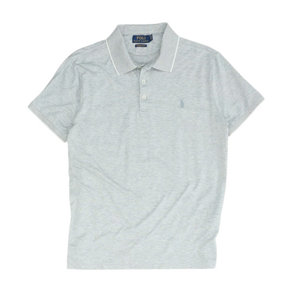 Gray Solid Short Sleeve Polo