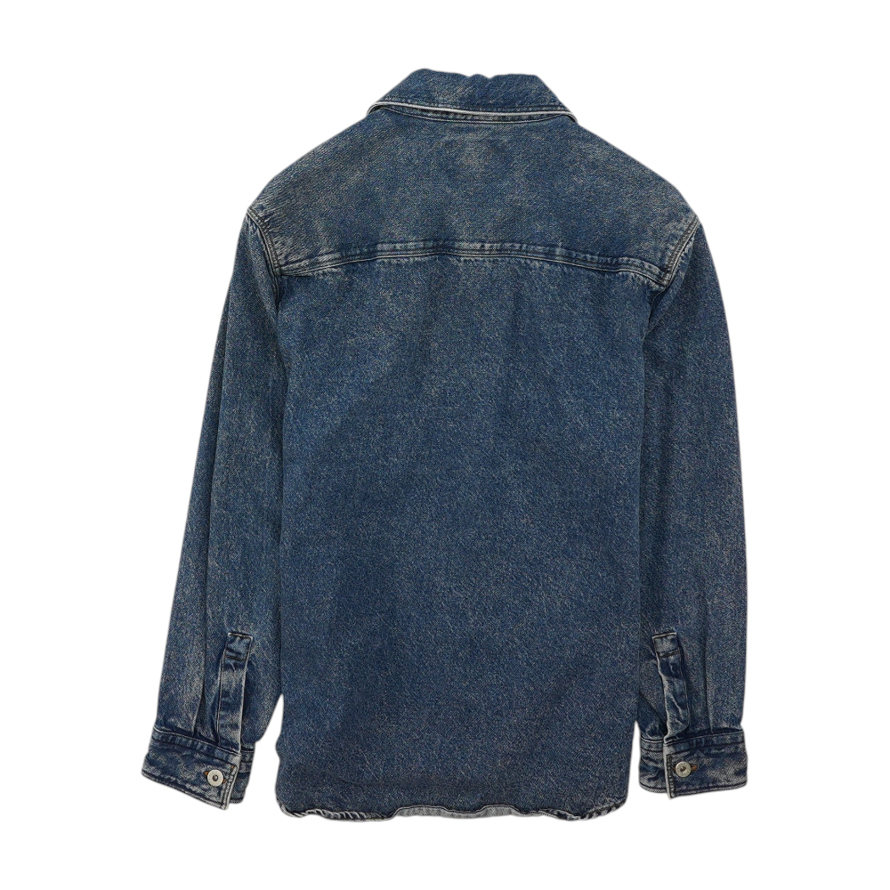 Blue Solid Denim Jacket