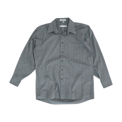Gray Striped Long Sleeve Button Down
