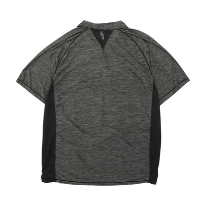 Gray Color Block Short Sleeve Polo