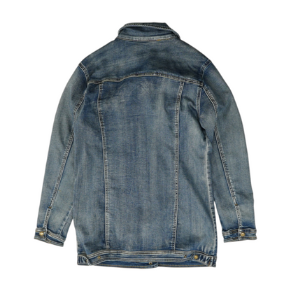 Blue Solid Denim Jacket