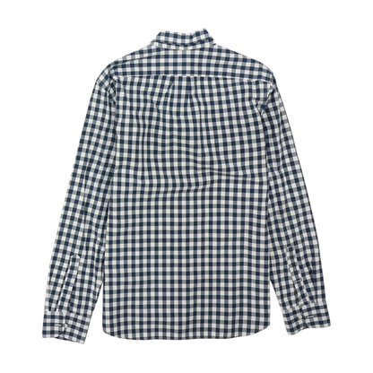 Navy Check Long Sleeve Button Down