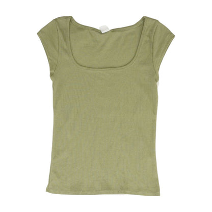 Green Solid Knit Top