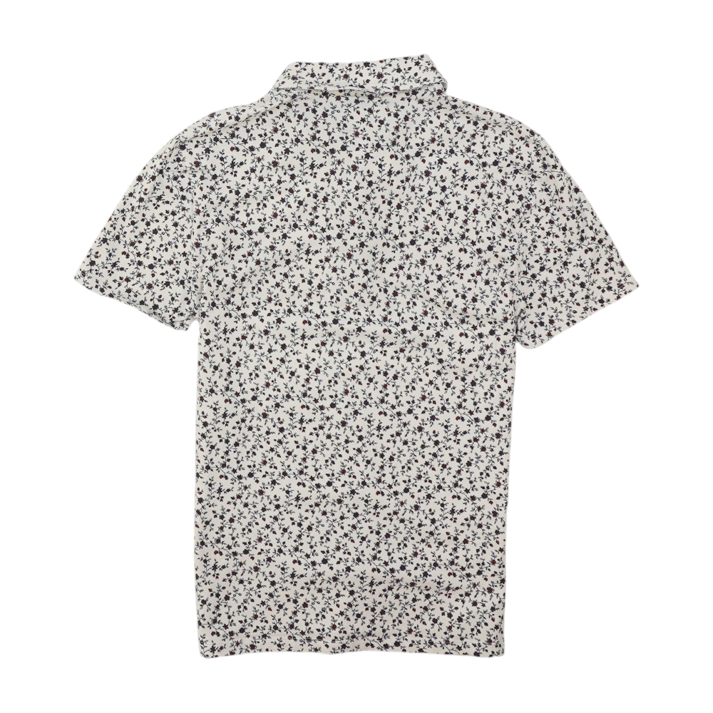 Express White Floral Short Sleeve Polo – Image 2