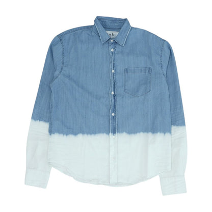 Blue Color Block Button Down