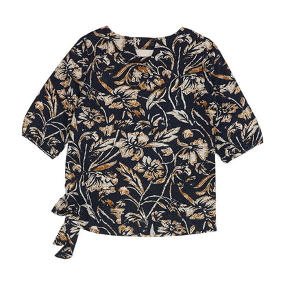 Navy Floral 3/4 Sleeve Blouse