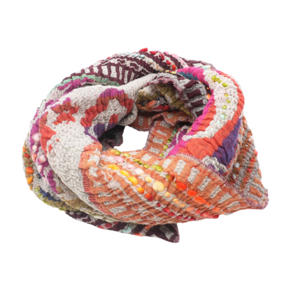 Multi Striped Wool Infinity Scarf