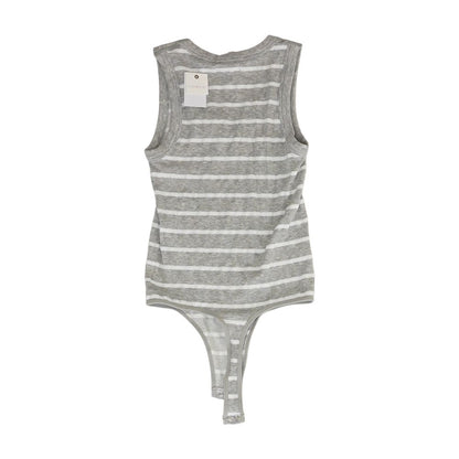 Gray Striped Bodysuit T-Shirt
