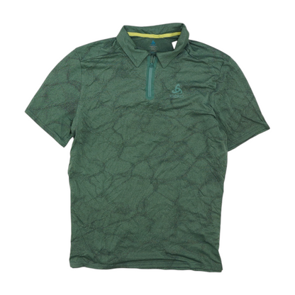 Gray Print Short Sleeve Polo