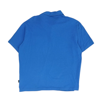 Blue Solid Short Sleeve Polo