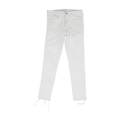 White Solid Skinny Leg Jeans