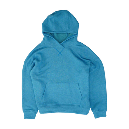 Blue Solid Hoodie Pullover