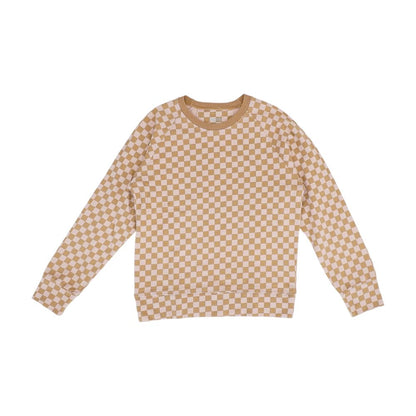 Pink Check Crewneck T-Shirt