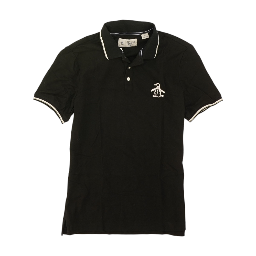 Black Solid Short Sleeve Polo