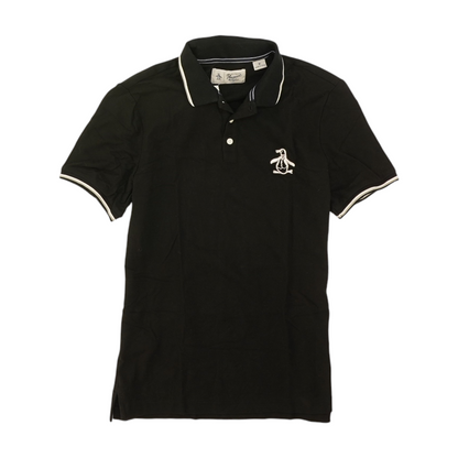 Black Solid Short Sleeve Polo