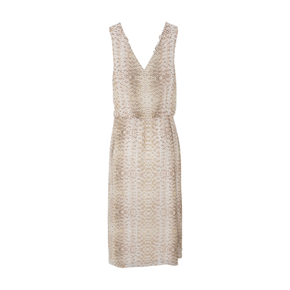 Beige Animal Print Midi Dress