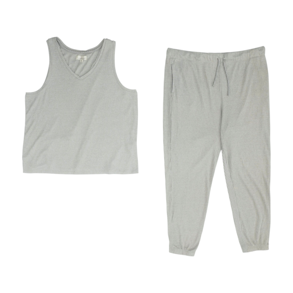 Cuddl Duds Gray Solid Pajama Set – Image 1