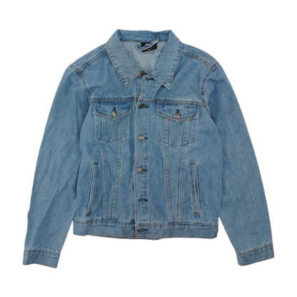 Blue Solid Denim Jacket