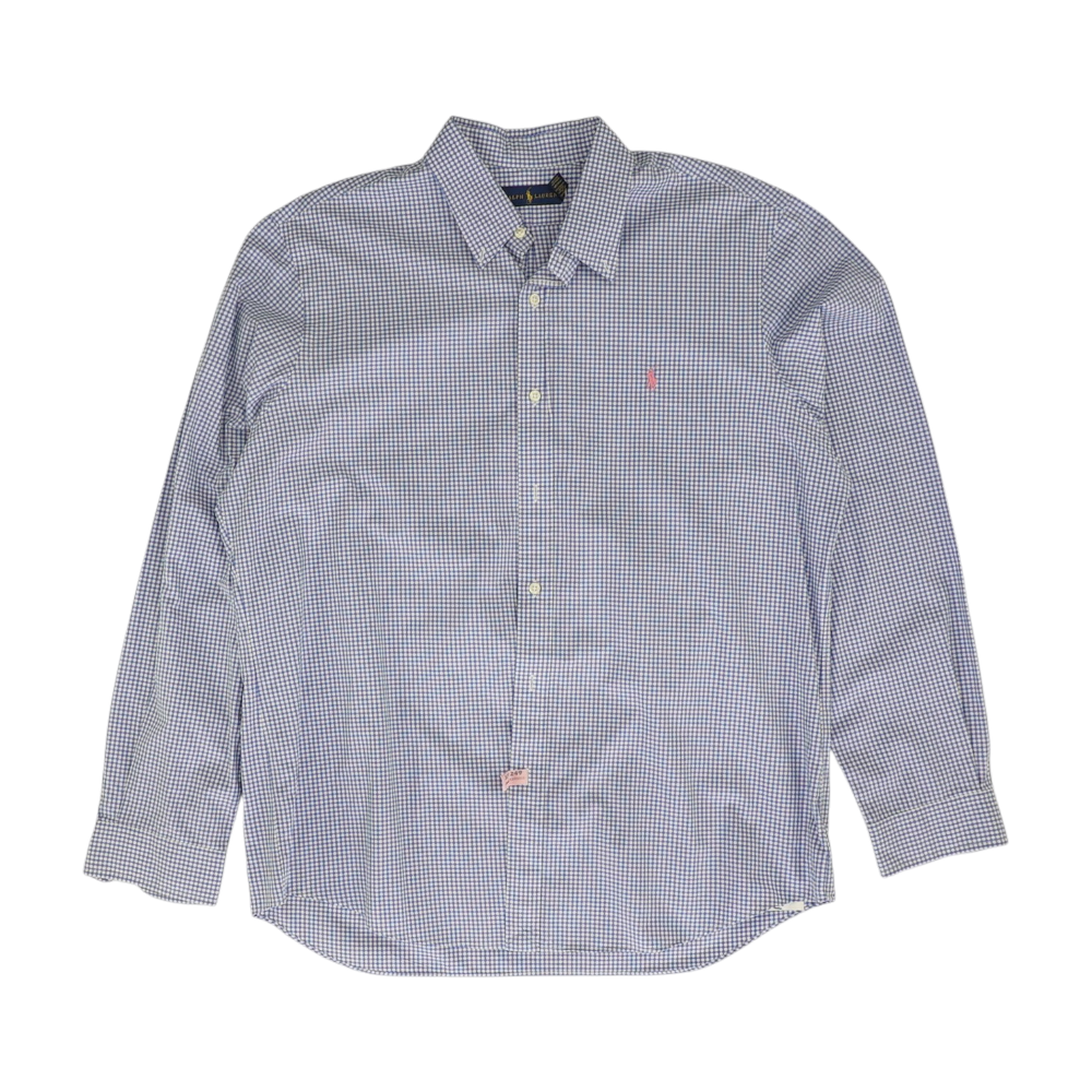 Blue Check Long Sleeve Button Down