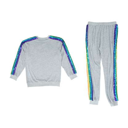 Gray Solid Pant Set
