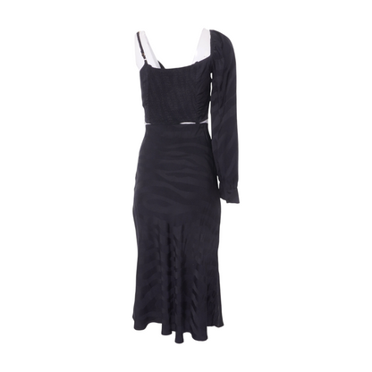 Black Animal Print Skirt Set