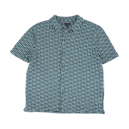 Blue Print Short Sleeve Button Down
