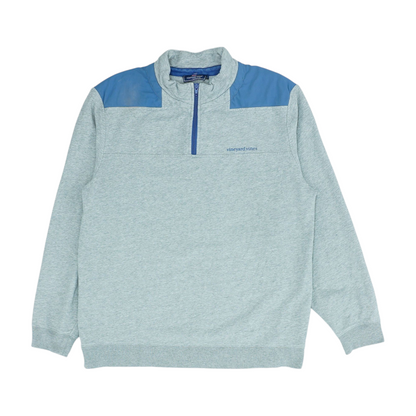 Gray Color Block 1/4 Zip Pullover