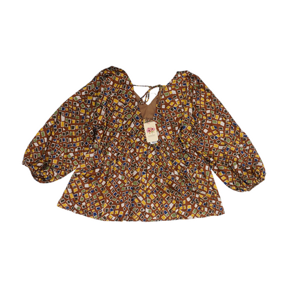 Brown Abstract Blouse