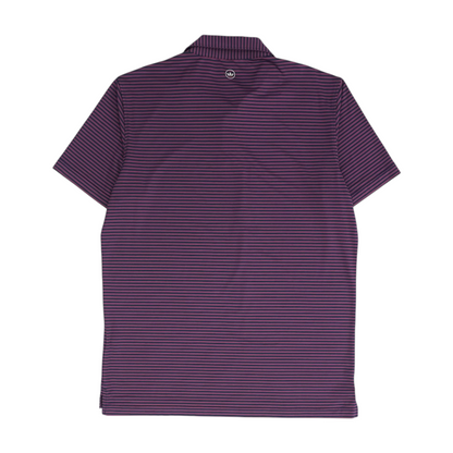 Navy Striped Short Sleeve Polo