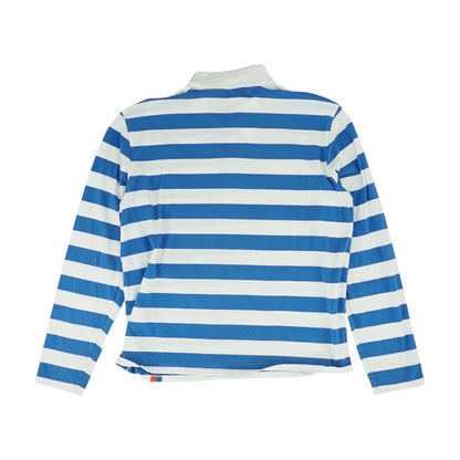 Blue Striped Long Sleeve Polo