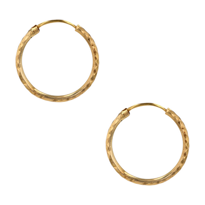 18K Yellow Gold Hoop Earrings