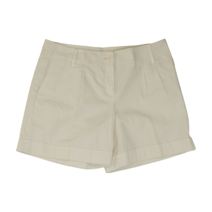 White Petite Solid Chino Shorts