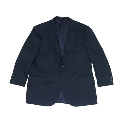 Navy Short Solid Suit Jacket